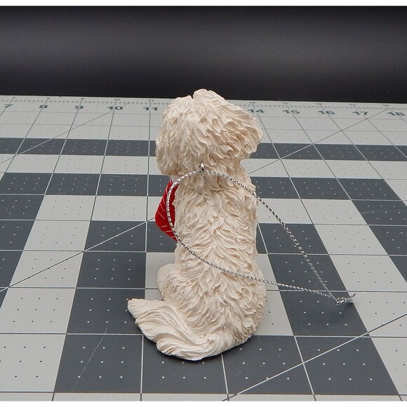 Sandicast White Bichon Frise Dog Christmas Ornament W/Holiday Stocking XSO01203 - Picture 3 of 10